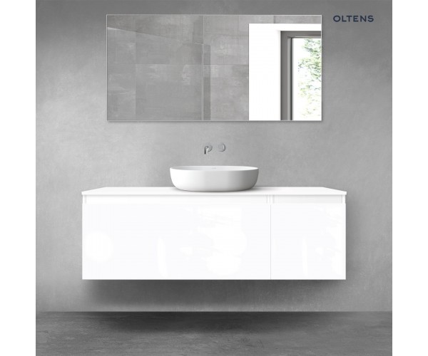 Oltens Vernal zestaw mebli łazienkowych 140 cm z blatem biały połysk 68313000