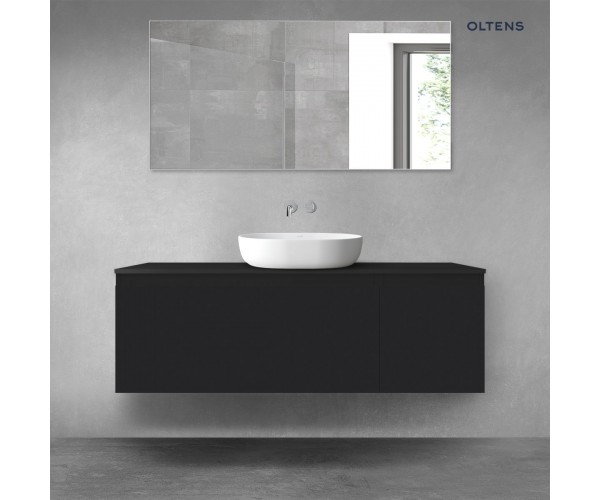 Oltens Vernal zestaw mebli łazienkowych 140 cm z blatem czarny mat 68313300