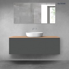 Oltens Vernal zestaw mebli łazienkowych 140 cm z blatem grafit mat/dąb 68314400