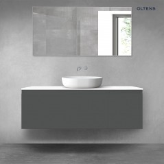 Oltens Vernal zestaw mebli łazienkowych 140 cm z blatem grafit mat/biały połysk 68316400