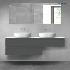 Oltens Vernal zestaw mebli łazienkowych 160 cm z blatem grafit mat/biały połysk 68349400