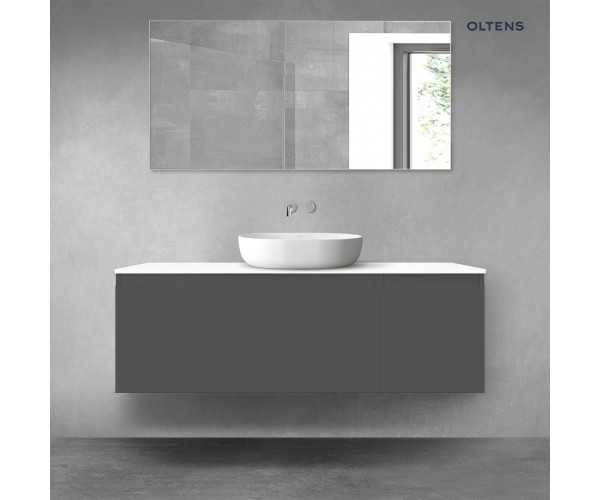 Oltens Vernal zestaw mebli łazienkowych 140 cm z blatem grafit mat/biały połysk 68318400