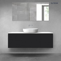 Oltens Vernal zestaw mebli łazienkowych 140 cm z blatem czarny mat/biały połysk 68318300
