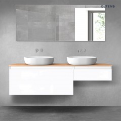 Oltens Vernal zestaw mebli łazienkowych 160 cm z blatem biały połysk/dąb 68352000