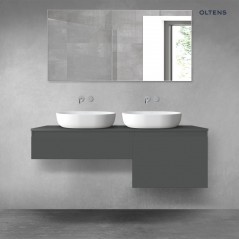 Oltens Vernal zestaw mebli łazienkowych 140 cm z blatem grafit mat 68308400