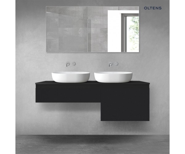 Oltens Vernal zestaw mebli łazienkowych 140 cm z blatem czarny mat 68308300