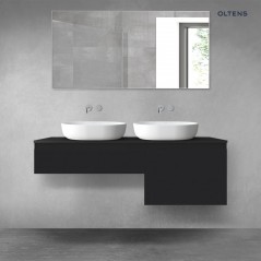 Oltens Vernal zestaw mebli łazienkowych 140 cm z blatem czarny mat 68308300