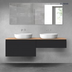 Oltens Vernal zestaw mebli łazienkowych 160 cm z blatem czarny mat/dąb 68370300