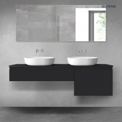 Oltens Vernal zestaw mebli łazienkowych 160 cm z blatem czarny mat 68343300