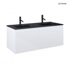 Oltens Vernal umywalka z szafką 120 cm biały połysk/czarny mat 68035000