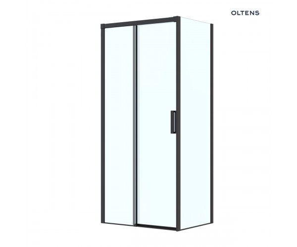 Oltens Breda kabina prysznicowa 100x80 cm prostokątna czarny mat/szkło przezroczyste 20221300