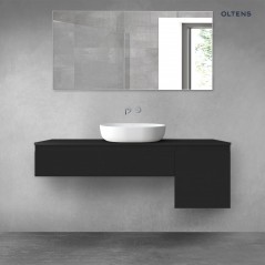 Oltens Vernal zestaw mebli łazienkowych 140 cm z blatem czarny mat 68281300