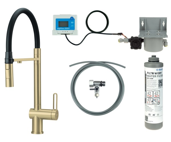 Bateria kuchenna z zestawem do filtracji wody
 z elastyczną wylewką