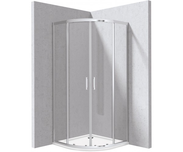 Kabina prysznicowa z brodzikiem półokrągła - 80x80 cm