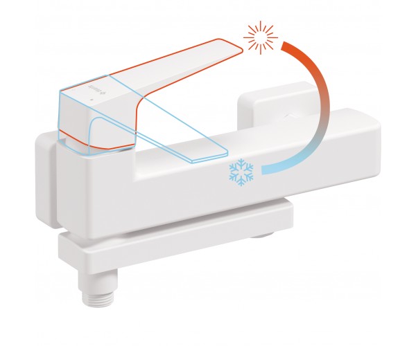 Bateria wannowa ścienna - ze składaną wylewką