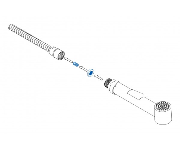 Zaworek zwrotny do węży prysznicowych