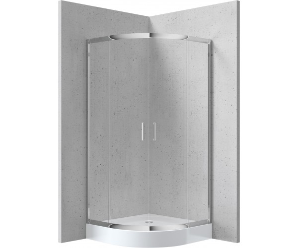 Kabina prysznicowa z brodzikiem półokrągła 80 cm