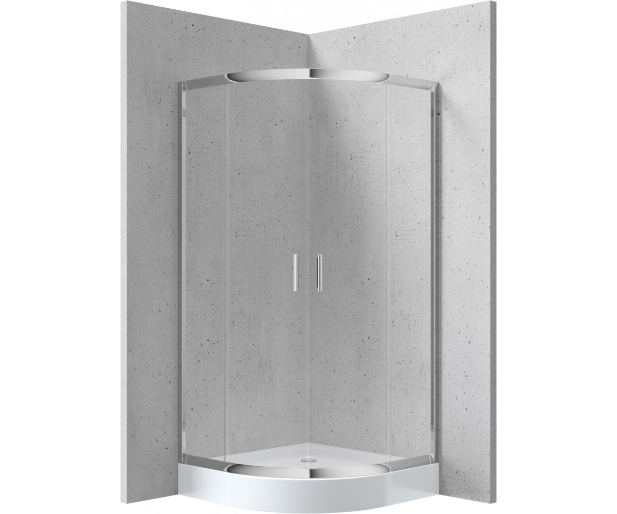 Kabina prysznicowa z brodzikiem półokrągła 80 cm