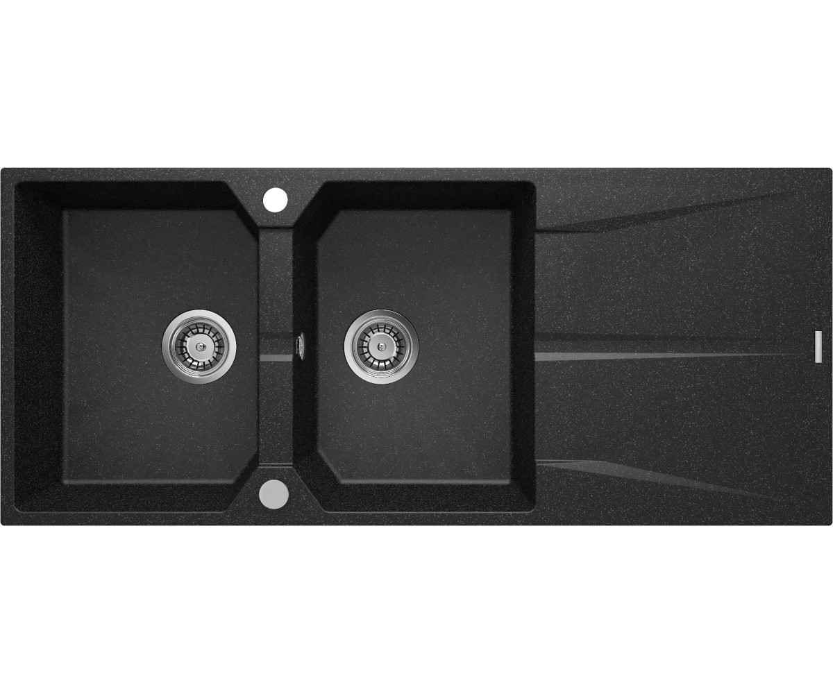 Zlewozmywak granitowy 2-komorowy z ociekaczem