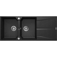 Zlewozmywak granitowy 2-komorowy z ociekaczem