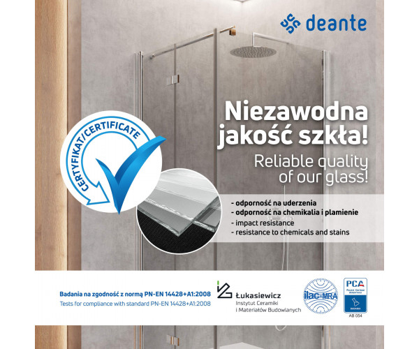 Moon Drzwi prysznicowe wnękowe 100 cm - uchylne