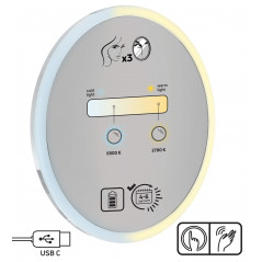 Round Lusterko kosmetyczne magnetyczne - podświetlenie LED