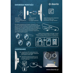Round Lusterko kosmetyczne magnetyczne - podświetlenie LED