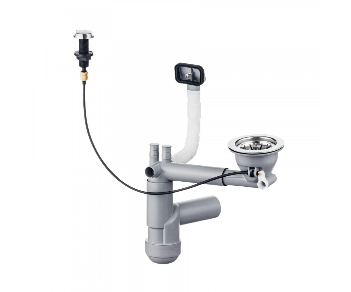Space-Saver Lux Syfon do zlewozmywaka stalowego 1-komorowego - Space-Saver