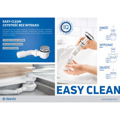 Easy-Clean Korek do umywalki czyszczony od góry z syfonem